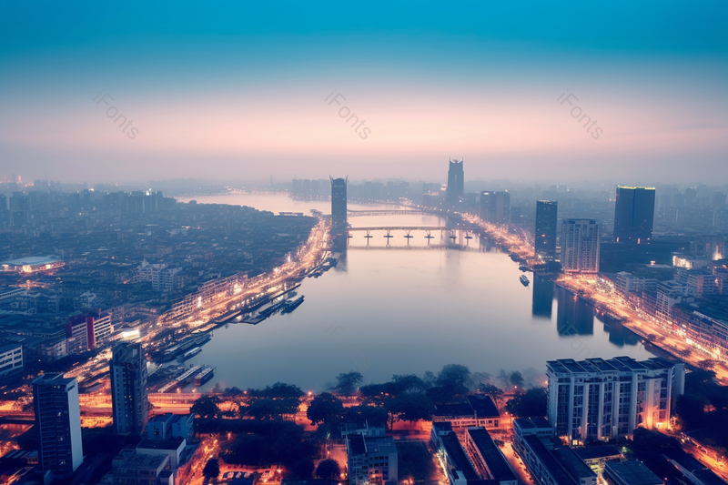 炫彩夺目夜幕下的城市建筑高楼大厦,高清,摄影图,摄影图片,图片大全,摄影图免费下载